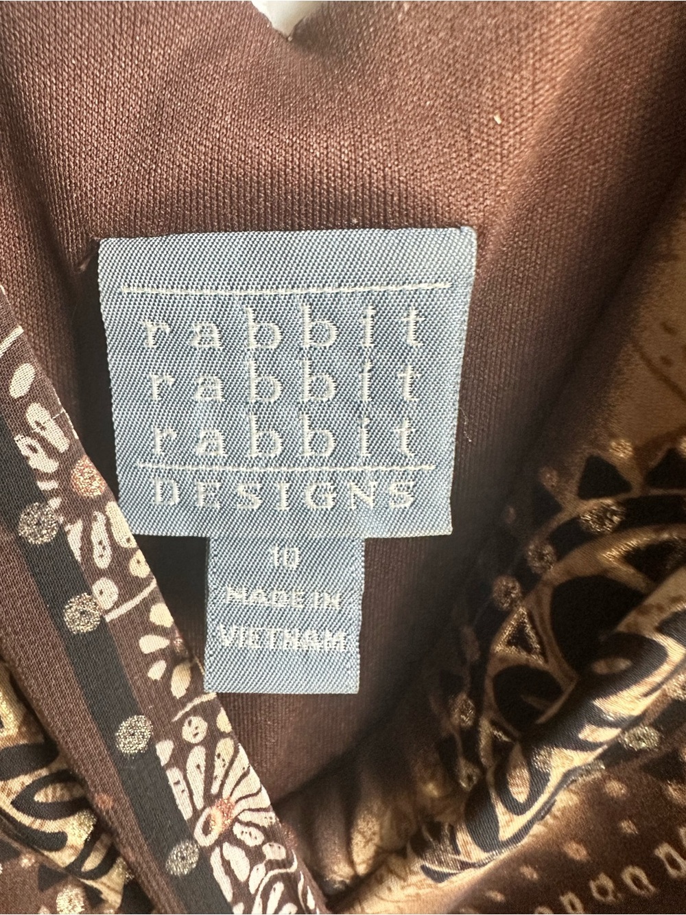 Rabbit Rabbit Rabbit Brown and Tan Printed Dress - Picture 3 of 4